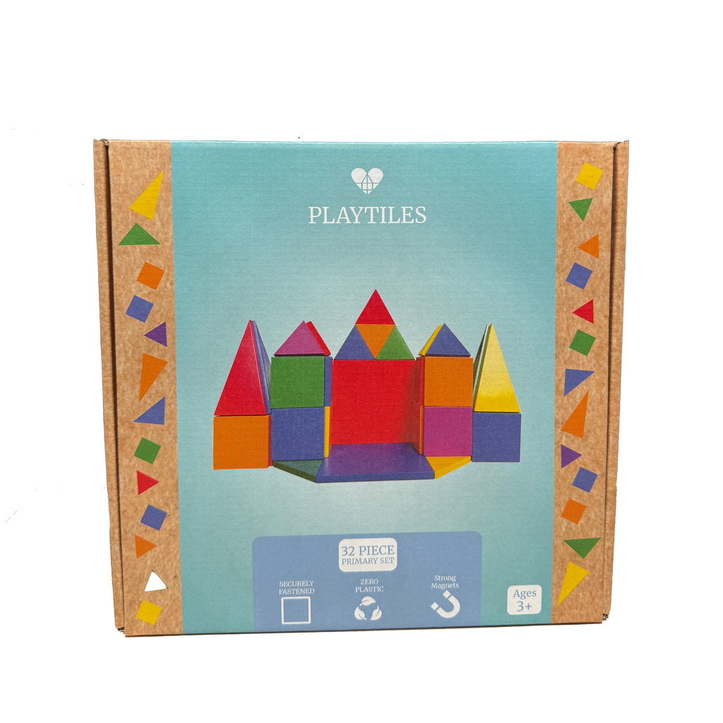 Magnetic Wooden Playtiles Set of 32 Pieces