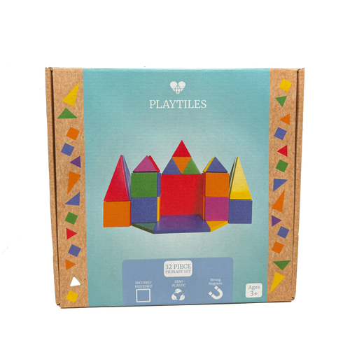 Magnetic Wooden Playtiles Set of 32 Pieces