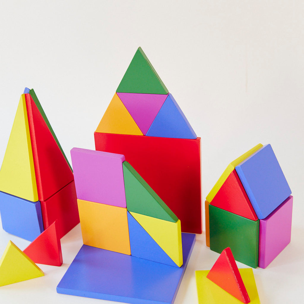 Magnetic Wooden Playtiles Set of 32 Pieces