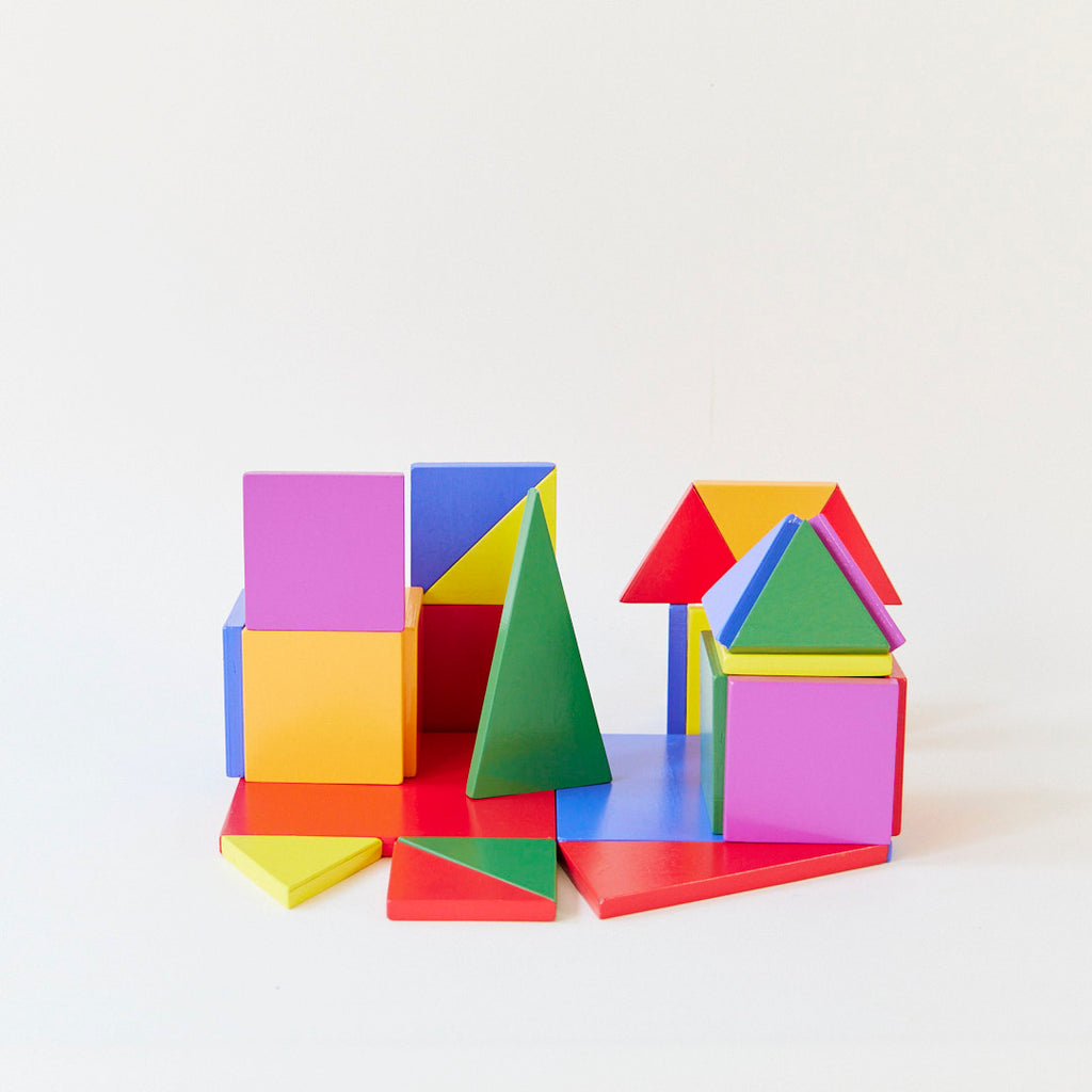 Magnetic Wooden Playtiles Set of 32 Pieces