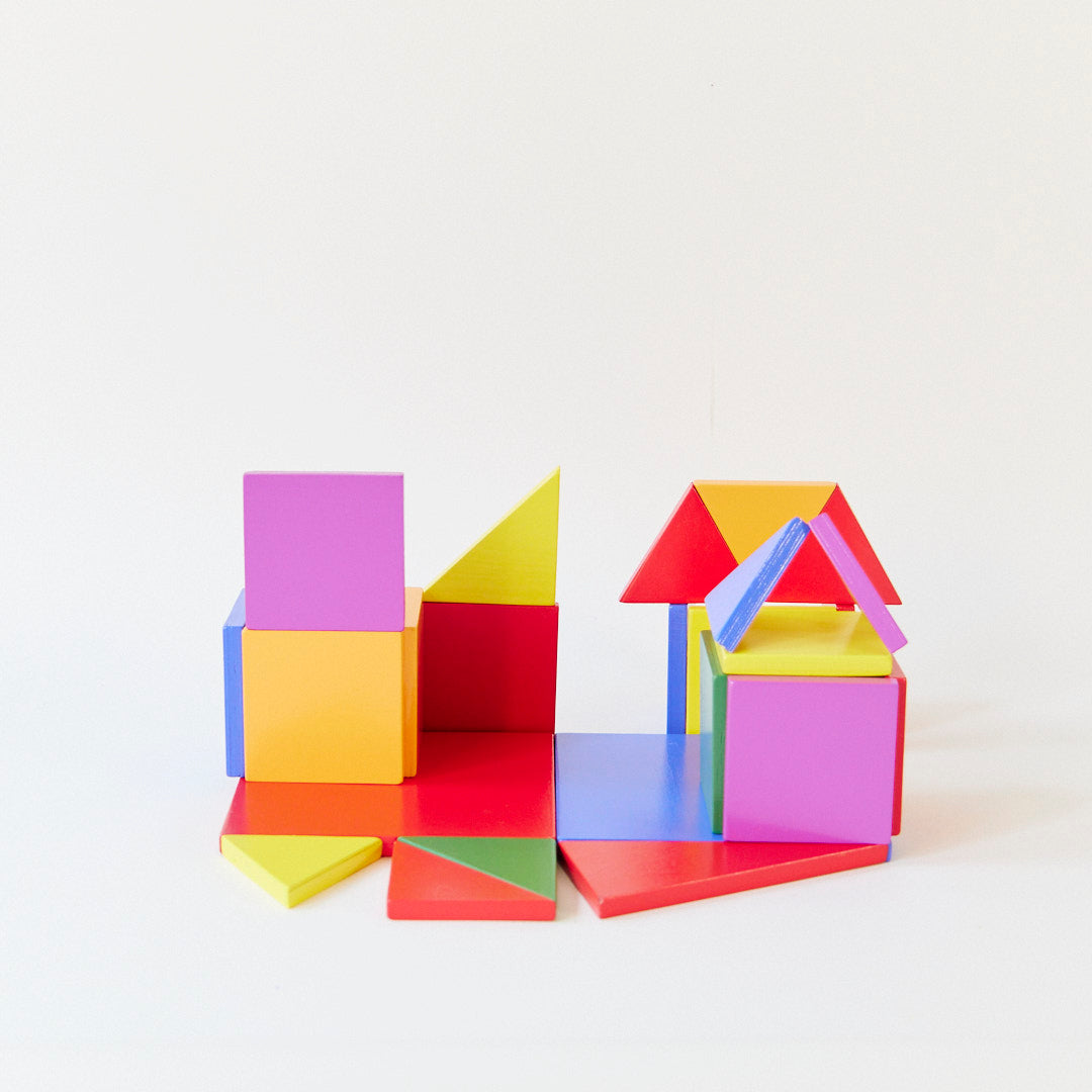 Magnetic Wooden Playtiles Set of 32 Pieces